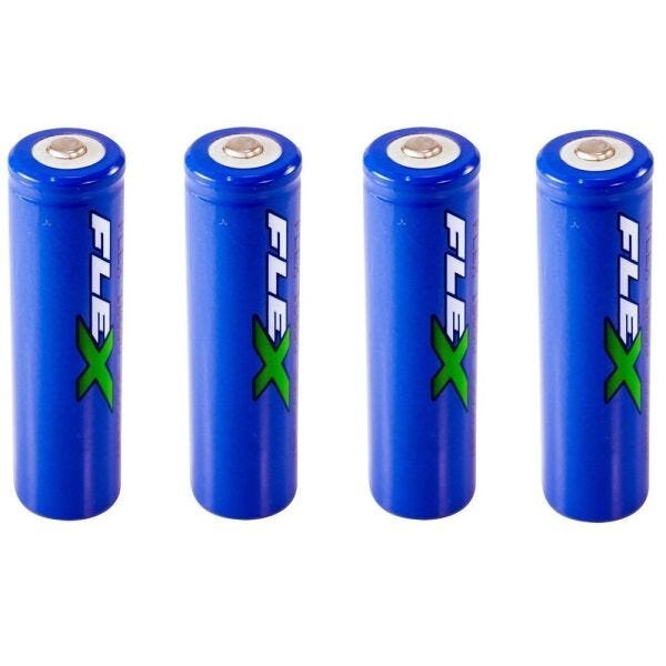 Kit 4 Baterias Recarregáveis 3.7V 3800mAh Flex FX-L.18650 - 2