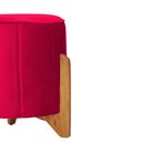 Ver imagem 2 de Puff Jade Pés em Madeira Veludo Cores - DS Estofados - Vermelho