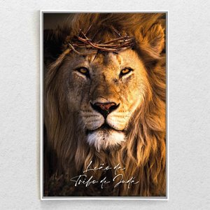 Quadro Decorativo Moderno Leão da Tribo de Judá Com Moldura e Sem Vidro 60x90