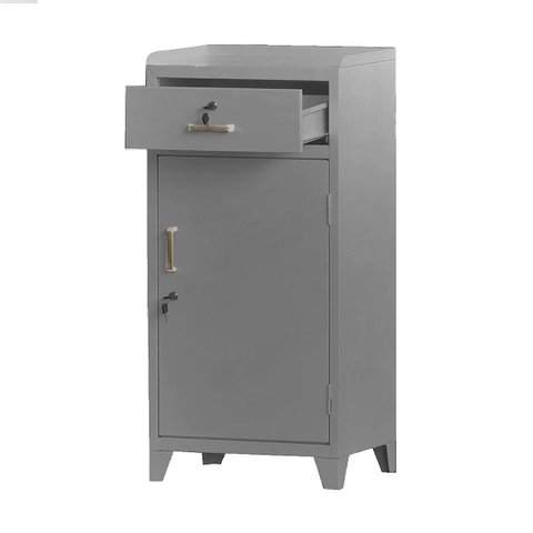 Armário de Aço Ferramenteiro 1 Porta 1 Gaveta com Fechadura Cinza 100x48x40cm