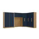 Ver imagem 1 de Quarto Modular Kappesberg Adapt Nogueira/ Azul Profundo 5 Peças 418cm X 263cm