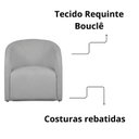 Ver imagem 7 de Kit 02 Poltrona Recepção Sala Lara Tecido Requinte Bouclê Cor:prata