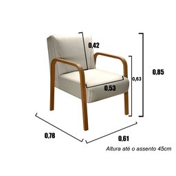 Poltrona Decorativa Anita Para Sala Quarto Recepção - Linho Bege - 4
