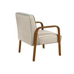 Poltrona Decorativa Anita Para Sala Quarto Recepção - Linho Bege - 3