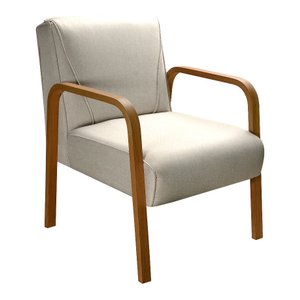 Poltrona Decorativa Anita Para Sala Quarto Recepção - Linho Bege