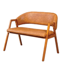 Ver imagem 2 de Cadeira Namoradeira de Madeira Maciça Dora Encosto e Assento Estofados Couríssimo Ocre- Mabe Magazin