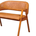 Ver imagem 4 de Cadeira Namoradeira de Madeira Maciça Dora Encosto e Assento Estofados Couríssimo Ocre- Mabe Magazin