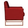 Poltrona Bia Base Bronze Aço Suede Vermelho Sala, Recepção - 3
