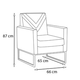 Poltrona Bia Base Bronze Aço Suede Vermelho Sala, Recepção - 5