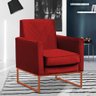 Poltrona Bia Base Bronze Aço Suede Vermelho Sala, Recepção - 1
