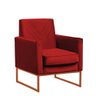 Poltrona Bia Base Bronze Aço Suede Vermelho Sala, Recepção - 2