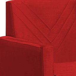 Poltrona Bia Base Bronze Aço Suede Vermelho Sala, Recepção - 4