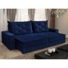 Sofá Retrátil e Reclinável 3 Lugares 2,10m Berlim Evidence Suede Azul Marinho - 2