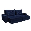 Ver imagem 1 de Sofá Retrátil e Reclinável 3 Lugares 2,10m Berlim Evidence Suede Azul Marinho