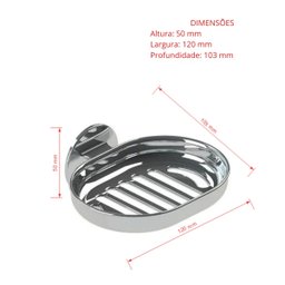 Suporte para sabonete adesivo (dispensa furos) - Cromado - 2