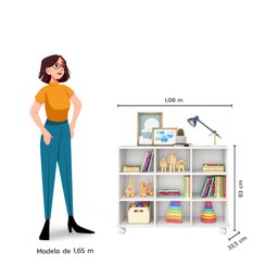 Estante Baixa Nicho com Rodízios 108cm - 6