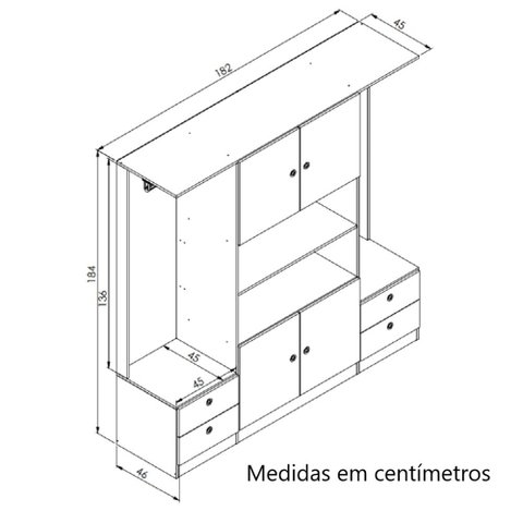 Art In Moveis | Gr1800mt | Guarda Roupa Armário Closet Casal Marrom