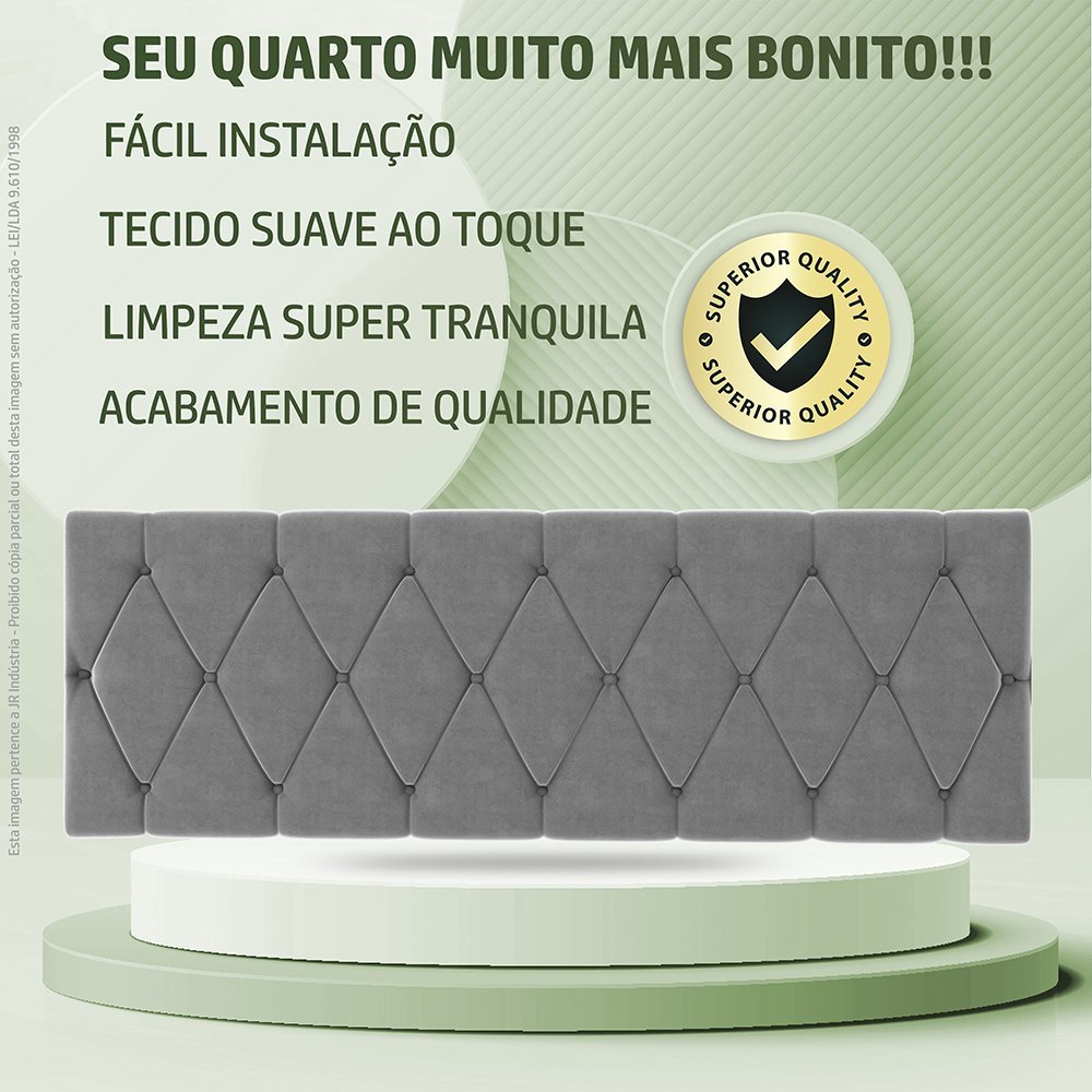 Cabeceira Leticia de Cama Box Queen 1,60:cinza - 5