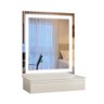 Camarim e Penteadeira Paris 1 Gaveta com Led Off White - 3