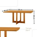 Ver imagem 4 de Mesa 120cm Laminado Barril com 4 Cadeiras Moderna Mobilia Linho Off White Imbuia Naturale