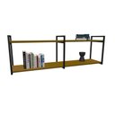 Ver imagem 2 de Nicho Industrial 2 Prateleiras Grécia Ferro Preto Tampo Canela 100cm