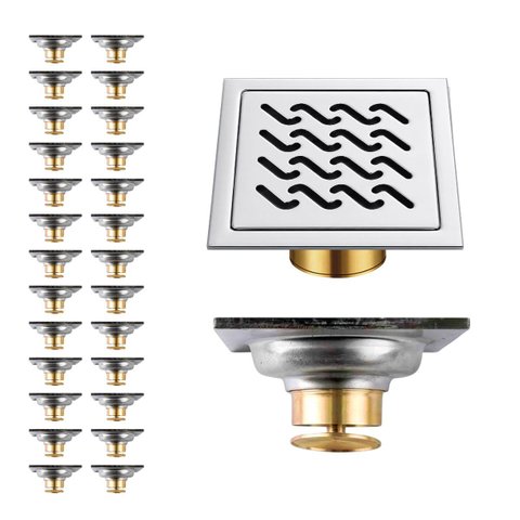 Ralo Kit 26 Uni Inox 10x10 Banheiro Anti Odor Cozinha Anti Retorno Lavanderia Higienico Quintal Resi