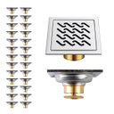 Ver imagem 1 de Ralo Kit 26 Uni Inox 10x10 Banheiro Anti Odor Cozinha Anti Retorno Lavanderia Higienico Quintal Resi