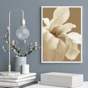 Ver imagem 1 de Quadro Decorativo Flor Branca Fundo Marrom 45x34cm:madeira Preta