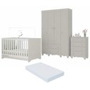 Ver imagem 2 de Quarto de Bebê Completo com Berço Americano 3 em 1 Colchão Incluso Dengo Multimóveis MP4604 -