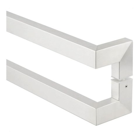 Puxador Porta Duplo Em Aço Inox 40cm Modelo Solution:Polido