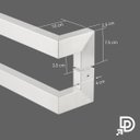 Ver imagem 3 de Puxador Porta Duplo Em Aço Inox 40cm Modelo Solution:Polido