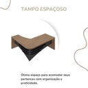 Ver imagem 6 de Mesa Diretor para Escritório em Tamburato Lado Direito com Balcão 2 Portas Marrom/Nogal/Preto Artany