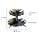 Ver imagem 2 de Fruteira Redonda Giratória De Mesa Com Vidro Preto Schmitt