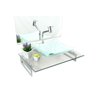 Kit Cuba de Vidro + Tampo + Suporte - Gabinete P/ Banheiros:branco - 2