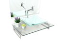 Ver imagem 2 de Kit Cuba de Vidro + Tampo + Suporte - Gabinete P/ Banheiros:branco