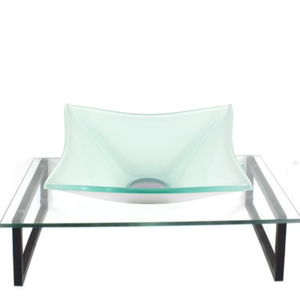 Kit Cuba de Vidro + Tampo + Suporte - Gabinete P/ Banheiros:branco