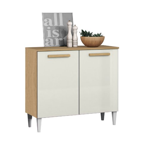 Balcão de Cozinha Buffet 2 Portas 0,84m Atacama / Off White Isabelle Aramóveis