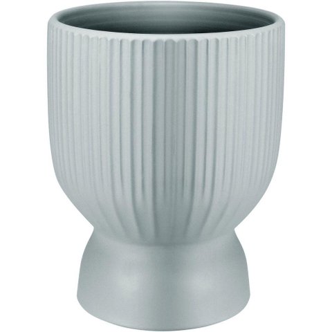 Cachepô Vaso Decorativo Planta Redondo Home&co Cerâmica 18x14x14cm Cinza