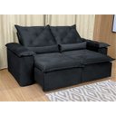 Ver imagem 1 de Sofá Retrátil Reclinável 1,80 M Preto 204 Athenas