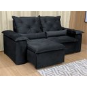 Ver imagem 2 de Sofá Retrátil Reclinável 1,80 M Preto 204 Athenas