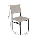 Ver imagem 3 de Kit 6 Cadeiras França Corda Náutica Base em Alumínio Preto/areia