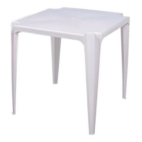 Mesa de Plastico Quadrada Goiânia Plast Empilhável Branca