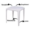 Mesa de Plastico Quadrada Goiânia Plast Empilhável Branca - 3