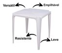 Ver imagem 3 de Mesa de Plastico Quadrada Goiânia Plast Empilhável Branca