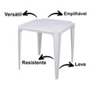 Ver imagem 3 de Mesa de Plastico Quadrada Goiânia Plast Empilhável Branca