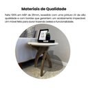 Ver mais imagens de Mesa Lateral Redonda 100% MDF 25mm Jade Artely Off White/ Pinho