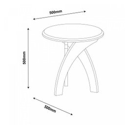 Mesa Lateral Redonda 100% MDF 25mm Jade - 6