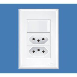 Interruptor Simples Fame 2 Tomadas Padrao 2p+T 10a - 1