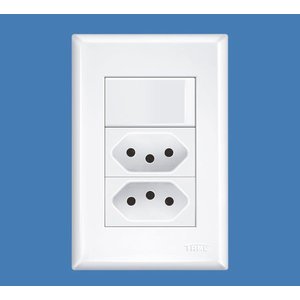 Interruptor Simples Fame 2 Tomadas Padrao 2p+T 10a