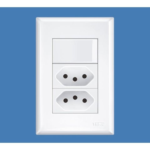 Interruptor Simples Fame 2 Tomadas Padrao 2p+T 10a